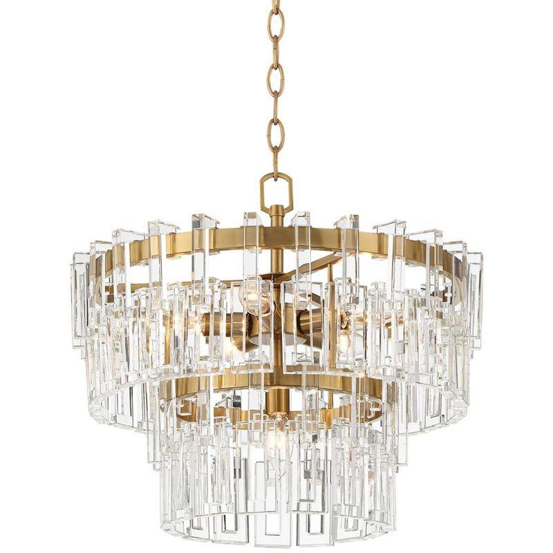 Vienna Full Spectrum Luxum Burnished Brass Chandelier 18 3/4" Wide Modern Tiered Crystal 6-Light Fixture for Dining Room House Foyer Kitchen Island