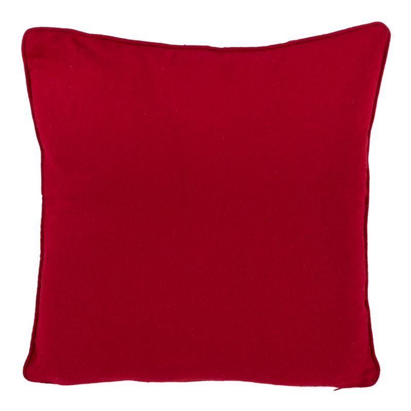 16"x16" Snowflake Square Throw Pillow Red - Saro Lifestyle