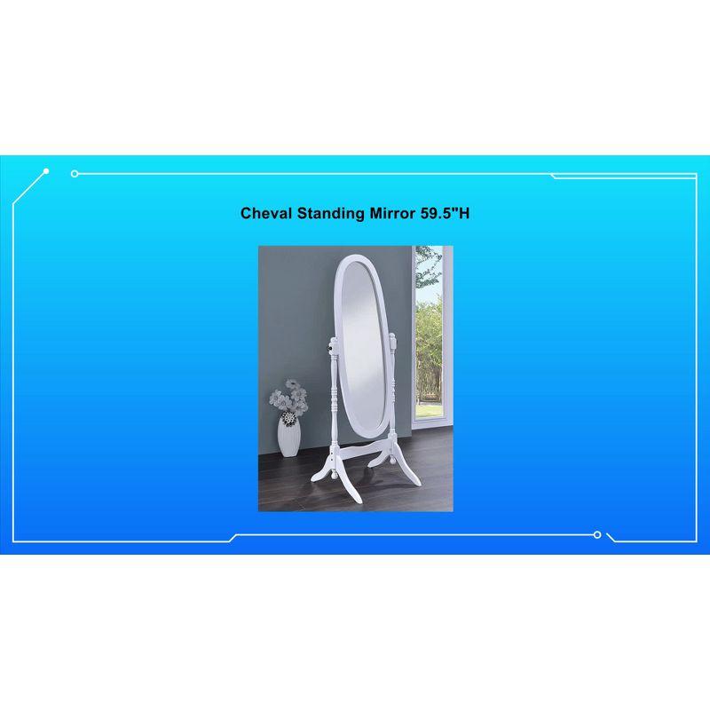 Elegant Oval White Wood Full-Length Freestanding Mirror