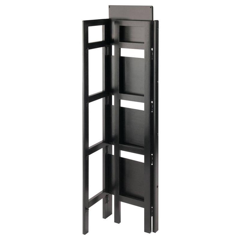 51.34" Black Solid Wood Folding Bookcase for Kids