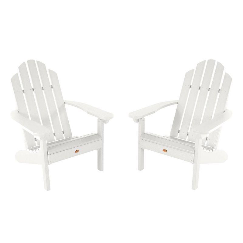 Classic Westport White Adirondack Chair Set with Arms