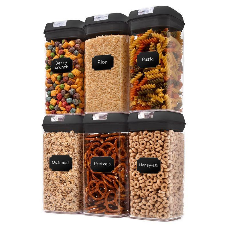 Cheer Collection Food Storage - Set of 6 Containers and 6 Lids