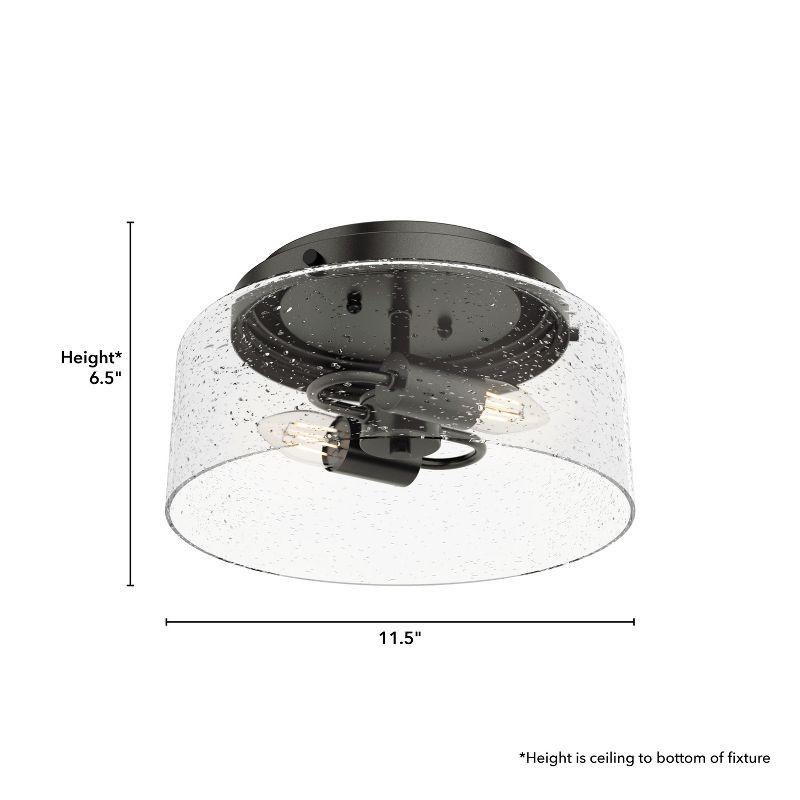 Hartland 2 -Light 11.5" Flush Mount Drum Light with Seeded Glass Shade