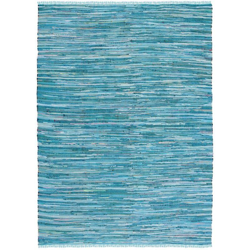 Rag Rug RAR121 Hand Woven Indoor Area Rug - Blue/Multi - 8'x10' - Safavieh.