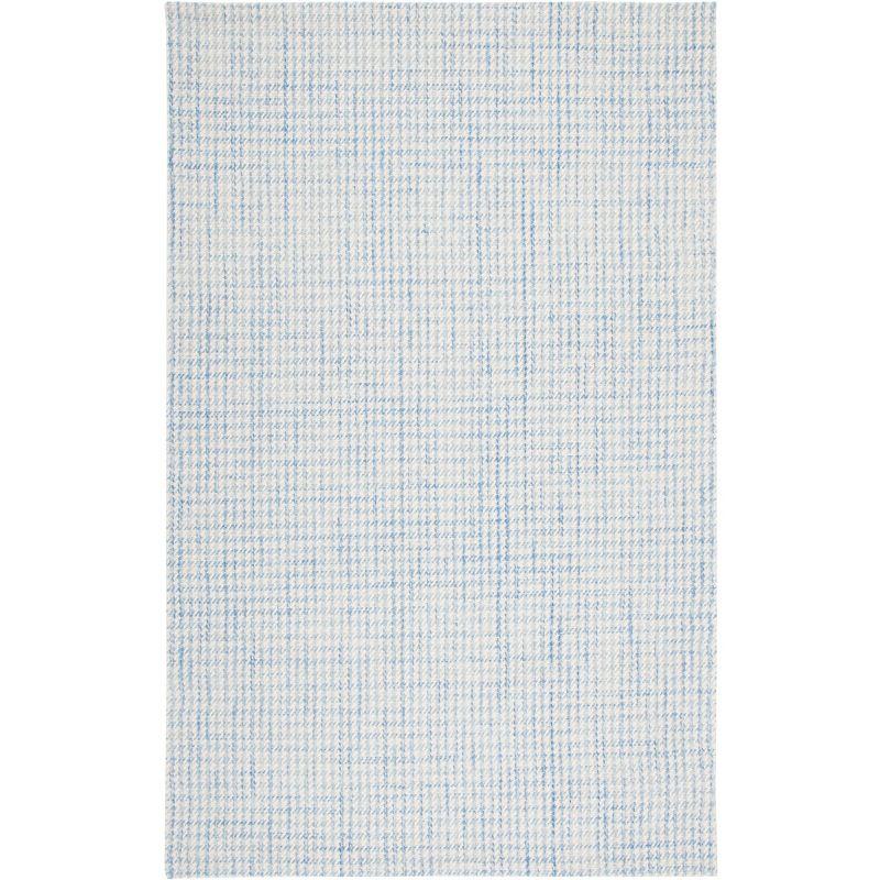 Marbella Blue and Ivory Handwoven Wool Area Rug 3' x 5'