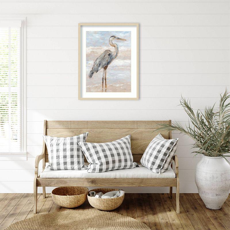 Amanti Art Beach Heron I by Ethan Harper Framed Canvas Wall Art Print