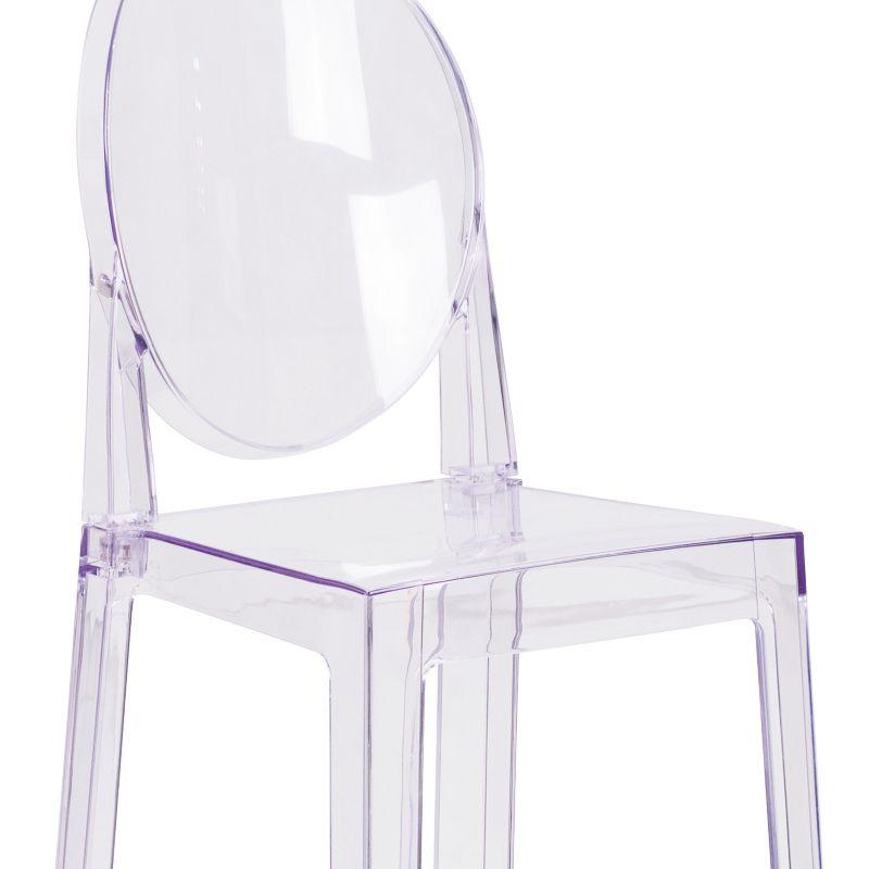 Flash Furniture Ghost Barstool with Oval Back in Transparent Crystal