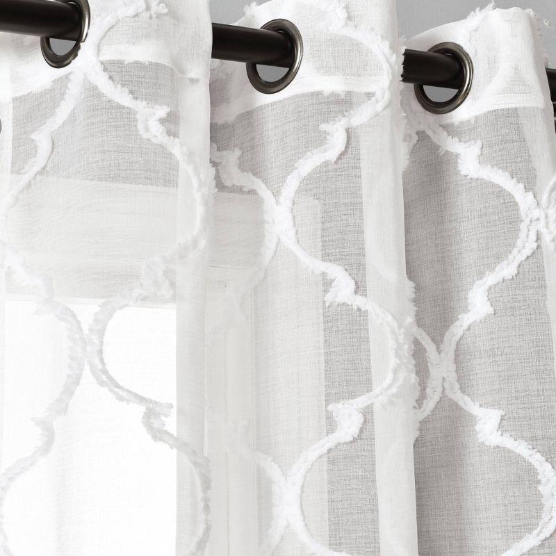 Avon Trellis Sheer Polyester Sheer Curtain Pair