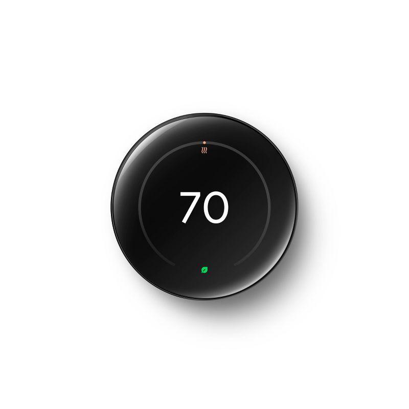 Google Nest Learning Thermostat (4th Gen) with Nest Temperature Sensor (2nd Gen) - Black: Wi-Fi, Energy Star, App Control