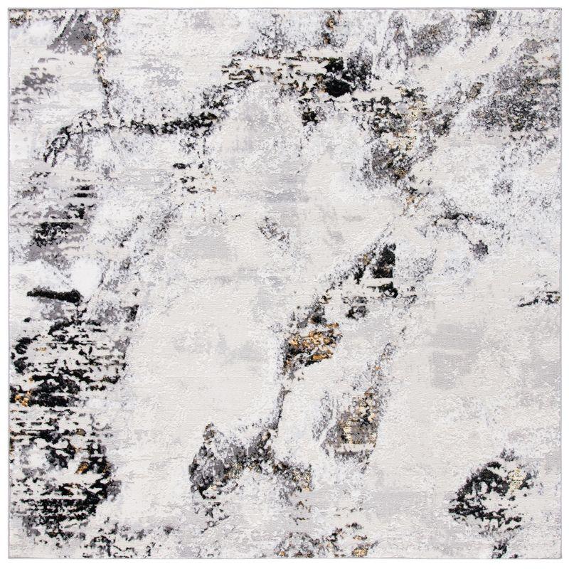 Amelia ALA232 Power Loomed Area Rug - Grey/Gold - 6'7"x6'7" - Safavieh.