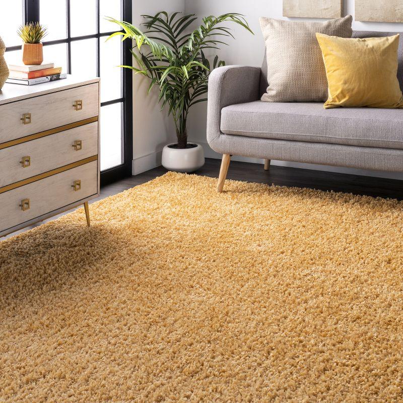 Luxurious Reversible Yellow Shag Area Rug 10' x 14'