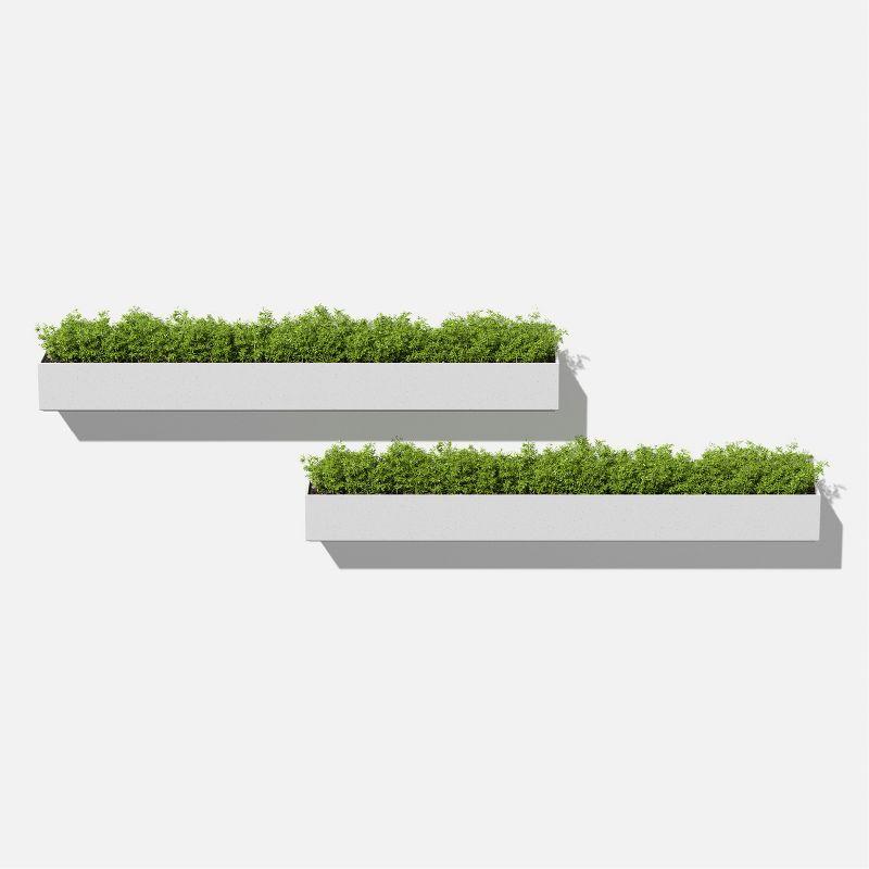 Veadek Geo Series Trough Hanging 32" Planter - 2-Pack White