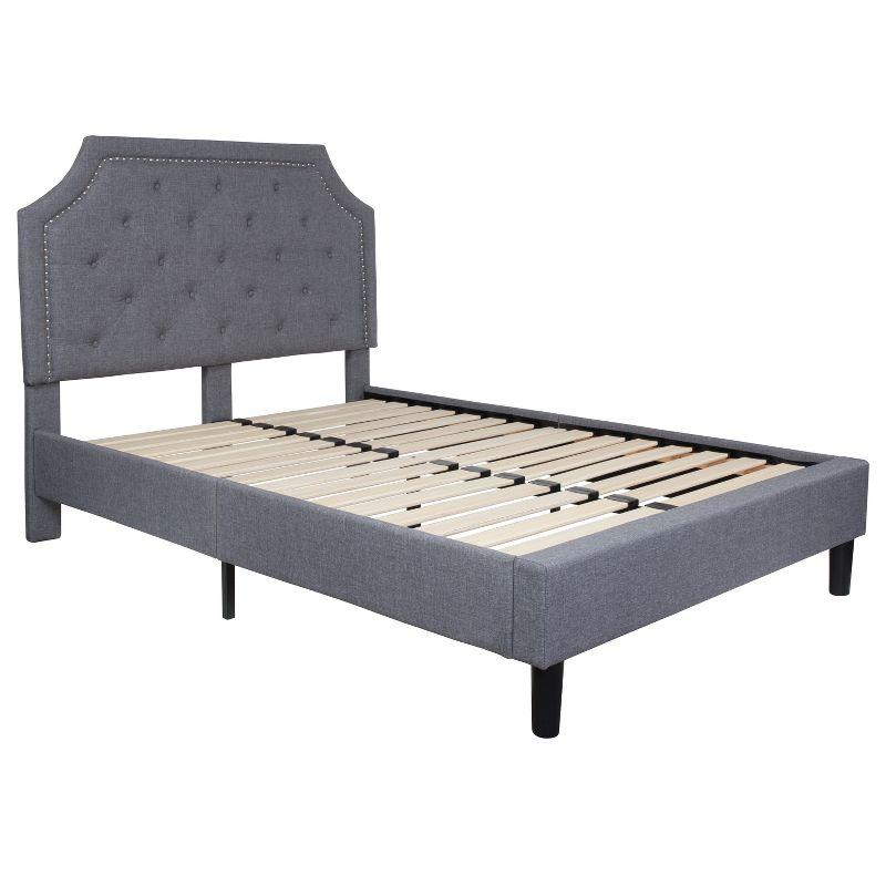Flash Furniture Brighton Full Size Tufted Upholstered Platform Bed in Light Gray Fabric
