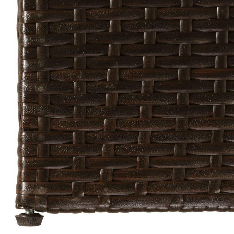 vidaXL Patio Storage Box Brown 59 in.x39.4 in.x39.4 in. Poly Rattan
