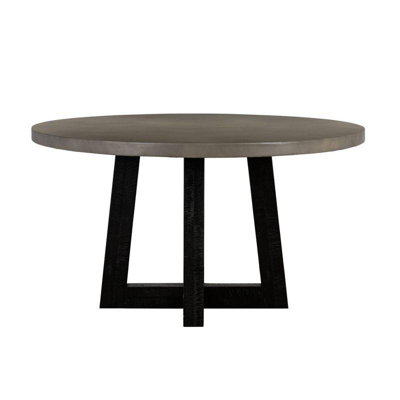 Manchester Modern Concrete and Acacia Round Dining Table Gray - Armen Living