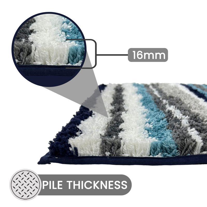 Better Trends Griffie 100% Polyester TPR Backing Tufted Bath Rug 24" x 36" Rectangle - Blue