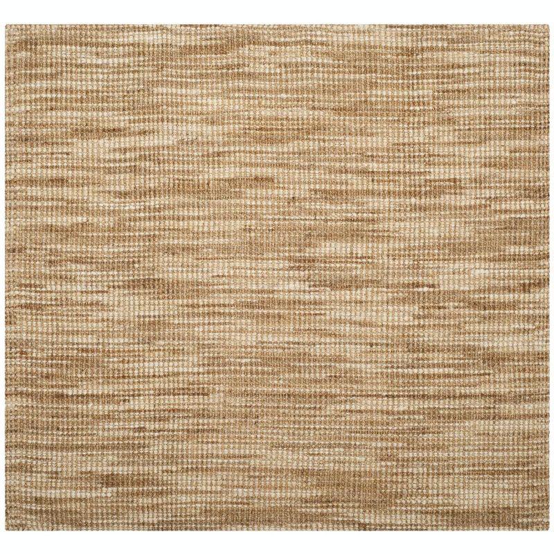 Natural Cream Hand Woven Jute Square Area Rug