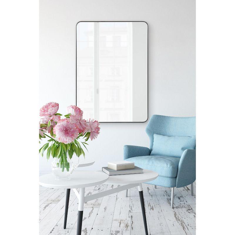 Kate and Laurel Zayda Radius Rectangle Framed Wall Mirror, 30x42, Black