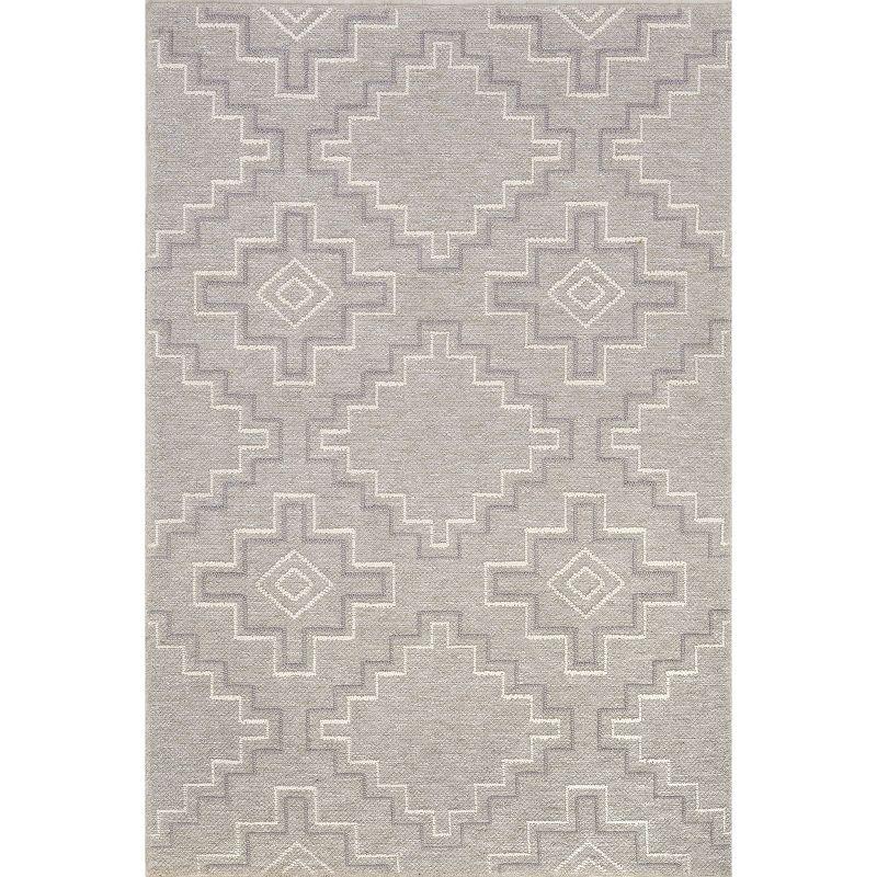 Alani Beige and Gray Synthetic 4' x 6' Area Rug