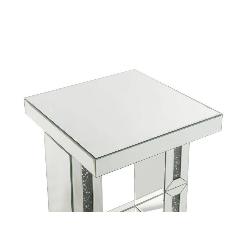 16" Noralie Accent Table Mirrored/Faux Diamonds - Acme Furniture