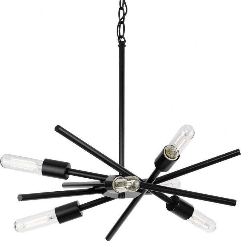 Progress Lighting Astra 6-Light Chandelier, Matte Black, No Shade