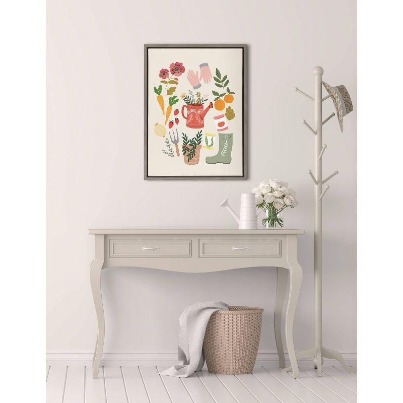 18" x 24" Sylvie 535 Garden Framed Canvas by Mia Charro Gray - Kate & Laurel All Things Decor