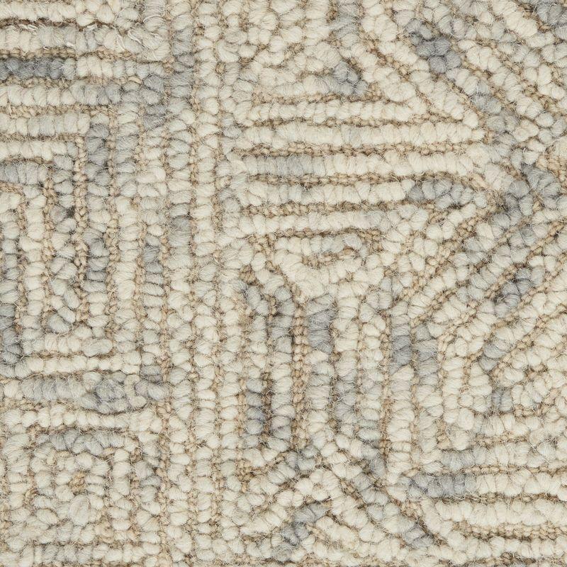 Hand-Tufted Vail Beige/Grey Wool Rectangular Area Rug, 8' x 12'