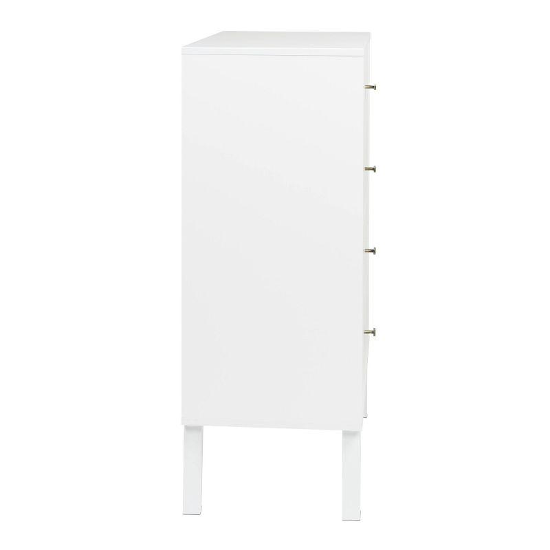 Mid-Century Modern 4 Drawer Chest White - Prepac