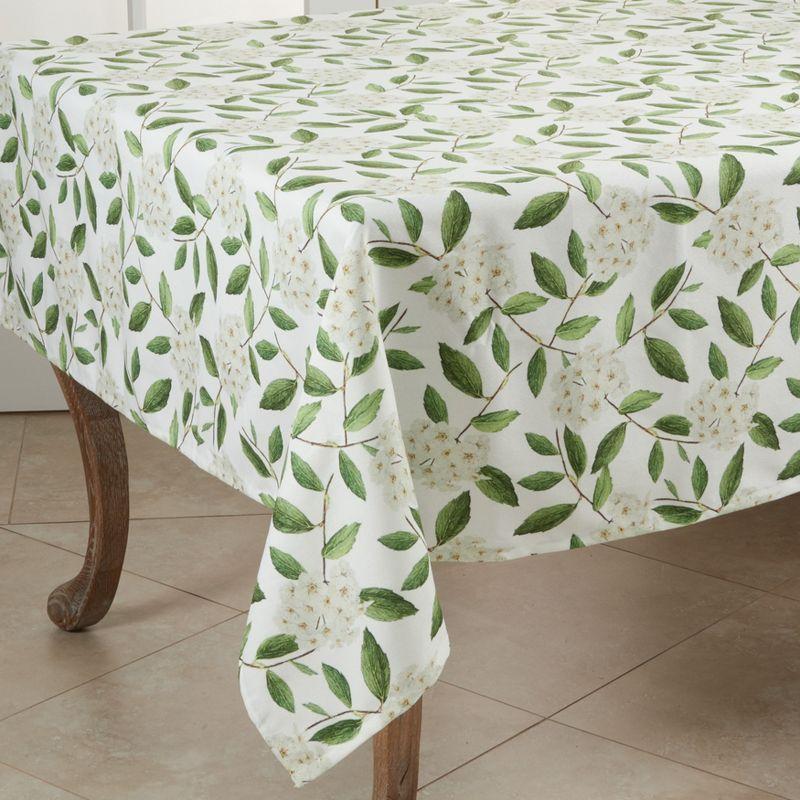 Saro Lifestyle Floral Square Tablecloth, 55", Green