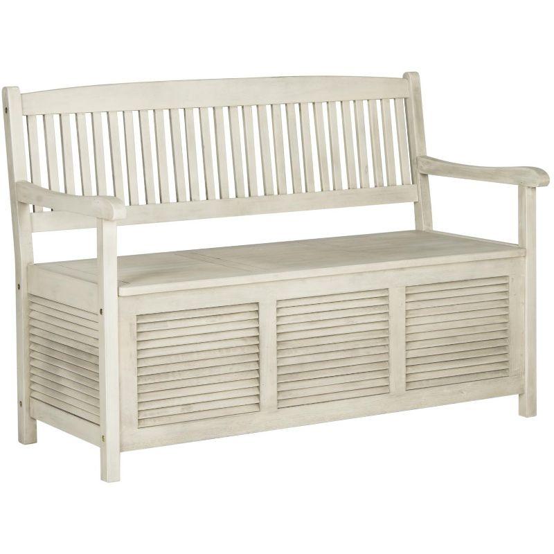 Brisbane Bench - Outdoor - PAT7017 - Distressed/White - Safavieh