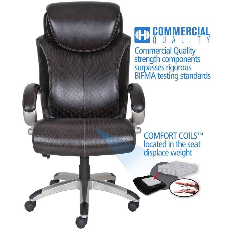 Serta Dayton Big and Tall Executive Office Chair with AIR Technology, Brown Bonded Leather