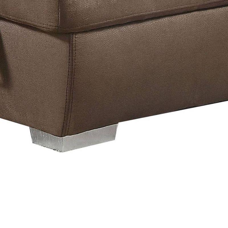 Brown Tufted Upholstered Storage Ottoman