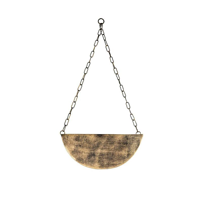 Antique Hanging Wall Planter Brass Metal by Foreside Home & Garden