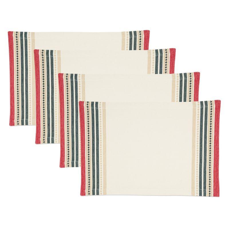 Saro Lifestyle Merry Pines Dobby Placemat (Set of 4), 13"x19", Multicolored