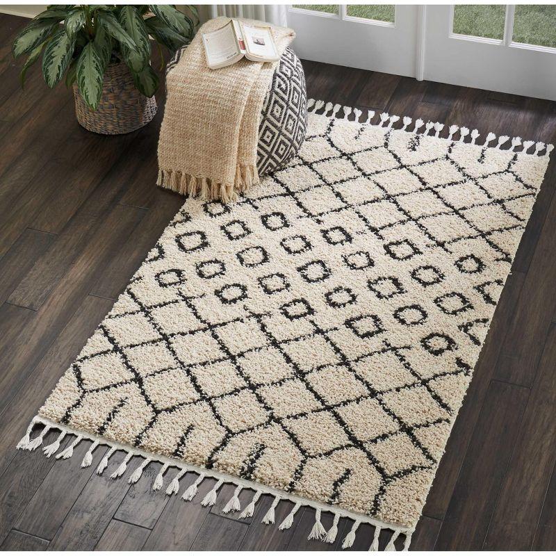 Nourison Marrakesh Shag MRK01 Cream Area Rug 3'11" x 6'7"