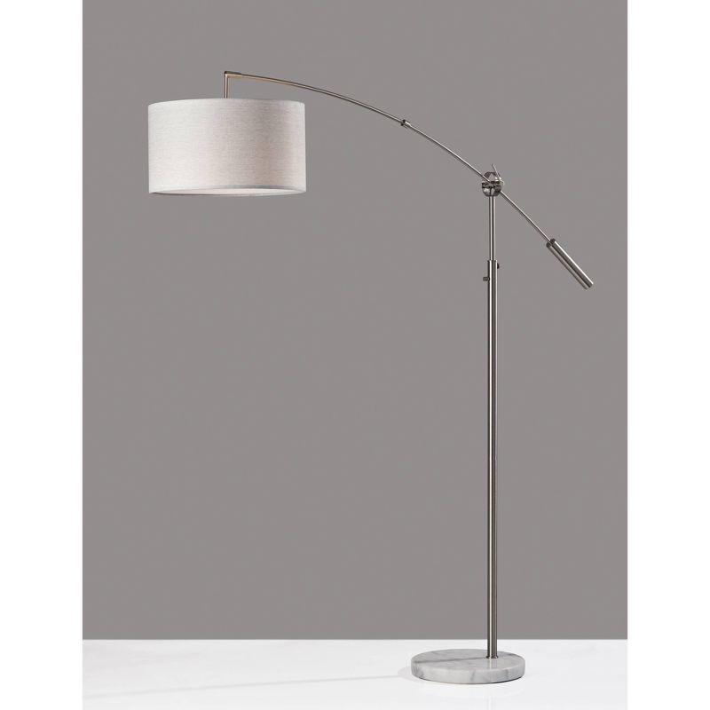 Adler Arc Lamp Brushed Steel - Adesso