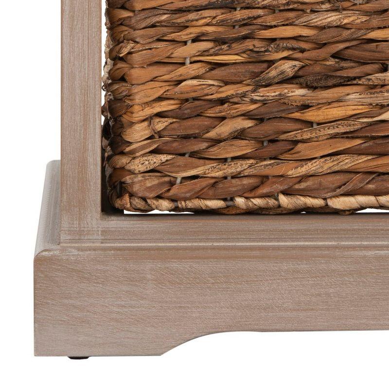 Halle 3 Wicker Basket Storage Side Table - Safavieh