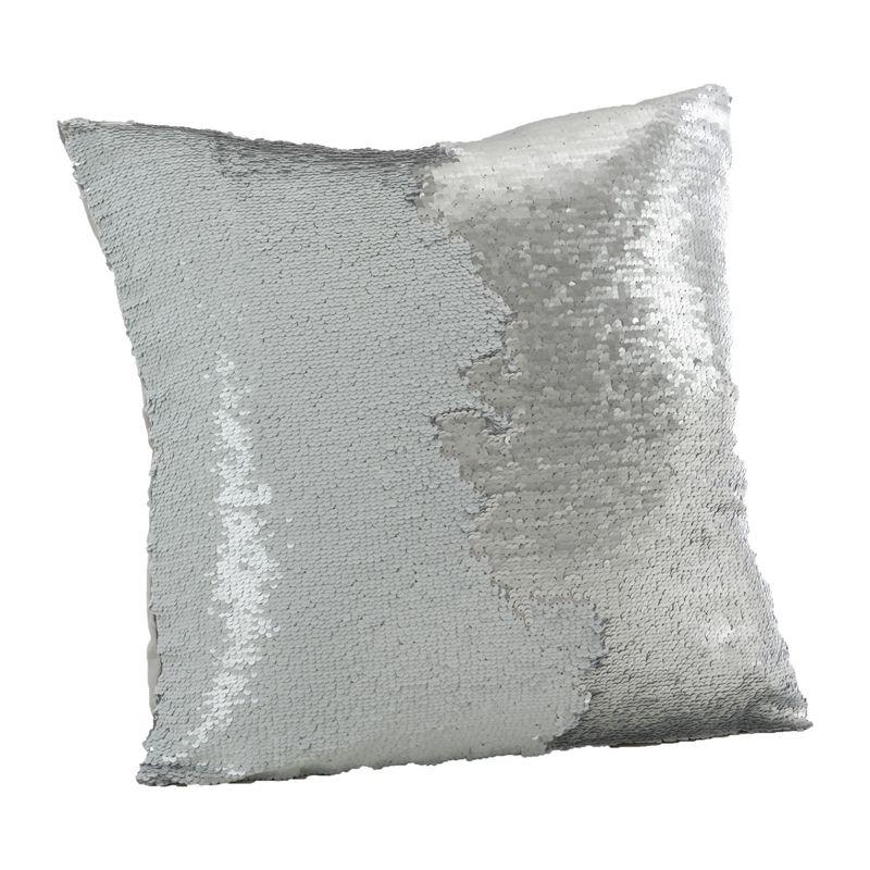 Saro Lifestyle Reversible Sequin Mermaid Poly Filled Throw Pillow