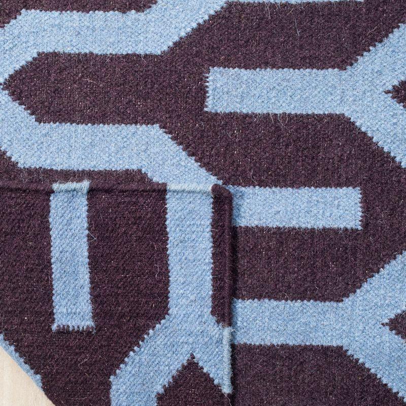 Dhurries DHU630 Hand Woven Area Rug - Purple/Blue - 7'x7' - Safavieh.