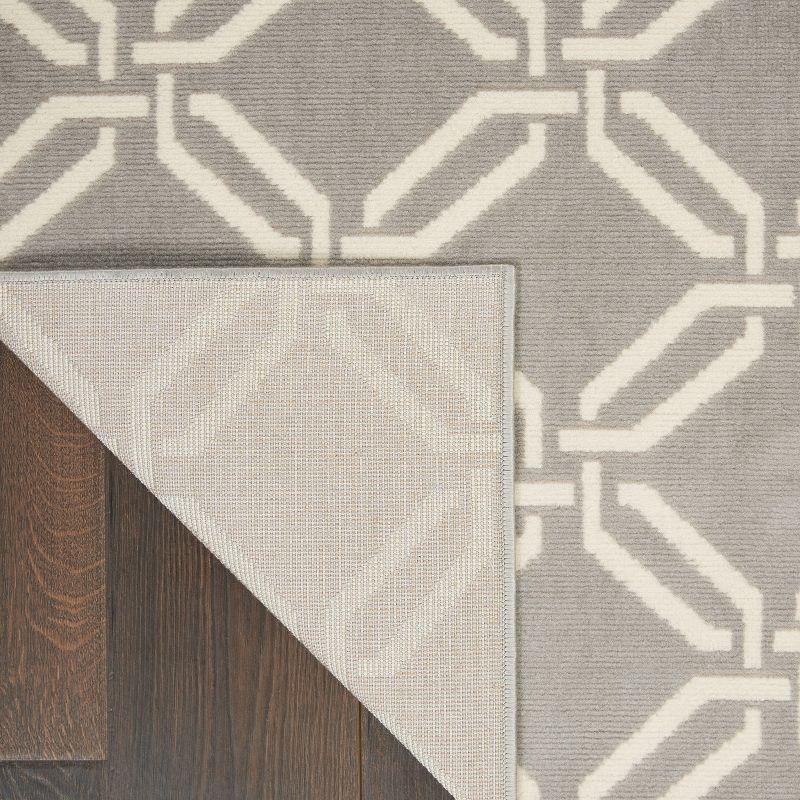 Nourison Jubilant 5'3" x 7'3" (5' x 7') Grey Area Rug Eclectic Retro Trellis by Nourison