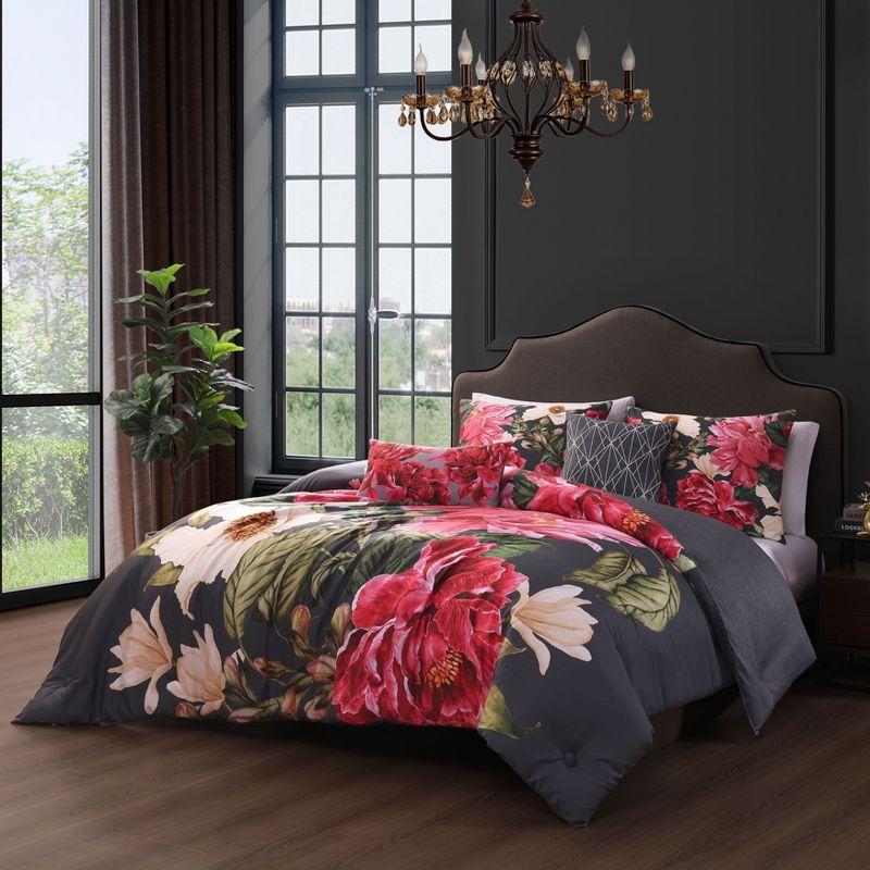 Bebejan Flower Garland 100% Cotton 5-Piece Reversible Comforter Set