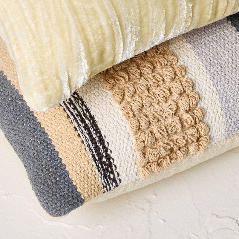 2pk 8''x13' Woven Striped Oblong Decorative Pillows Gray/Tan - Opalhouse™ designed with Jungalow™: Cotton & Polyester