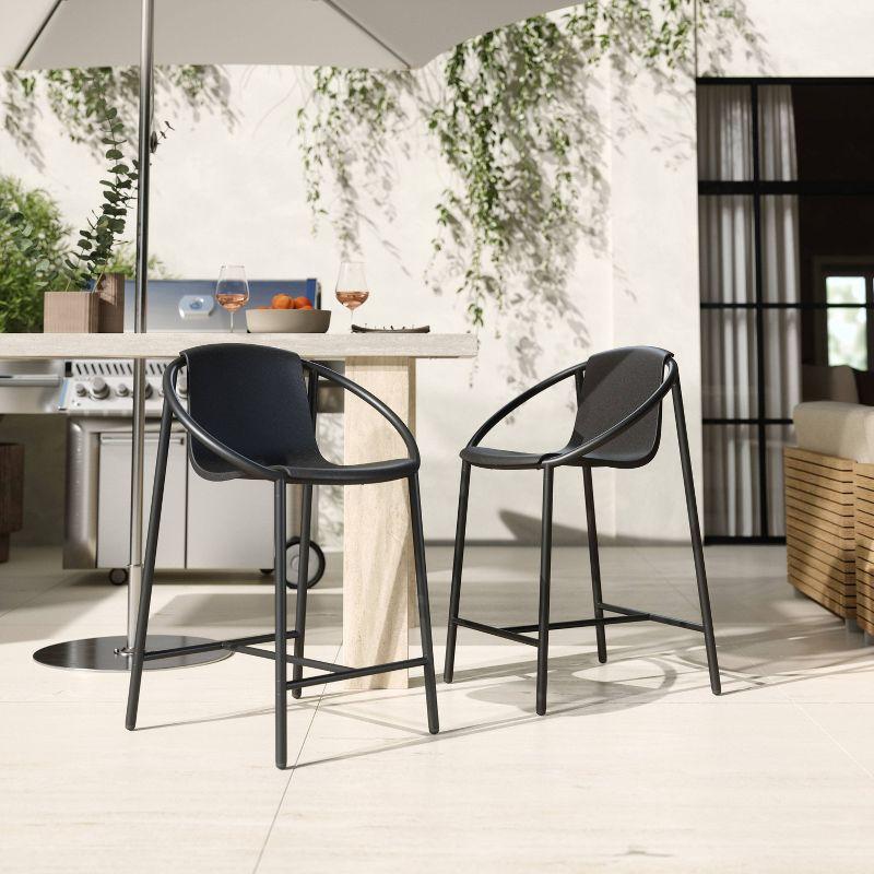 Ringo Black Metal Counter Height Barstool