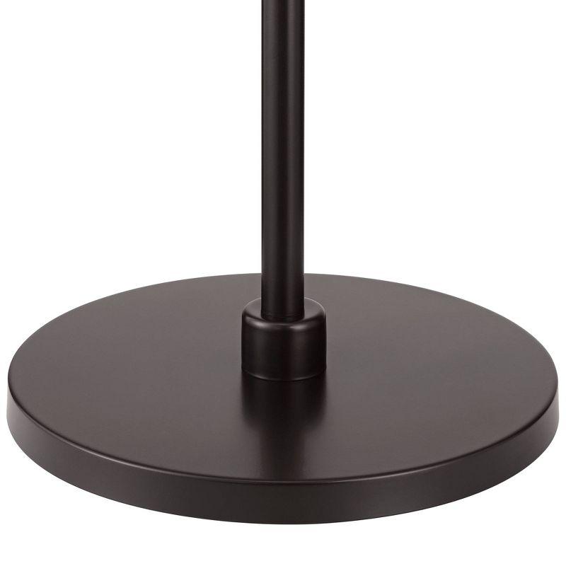 360 Lighting Serra Modern 64" Tall Standing Floor Lamp Curved Chairside Arc Offset Arm Foot Switch Art Deco Brown Dark Bronze Finish Living Room House