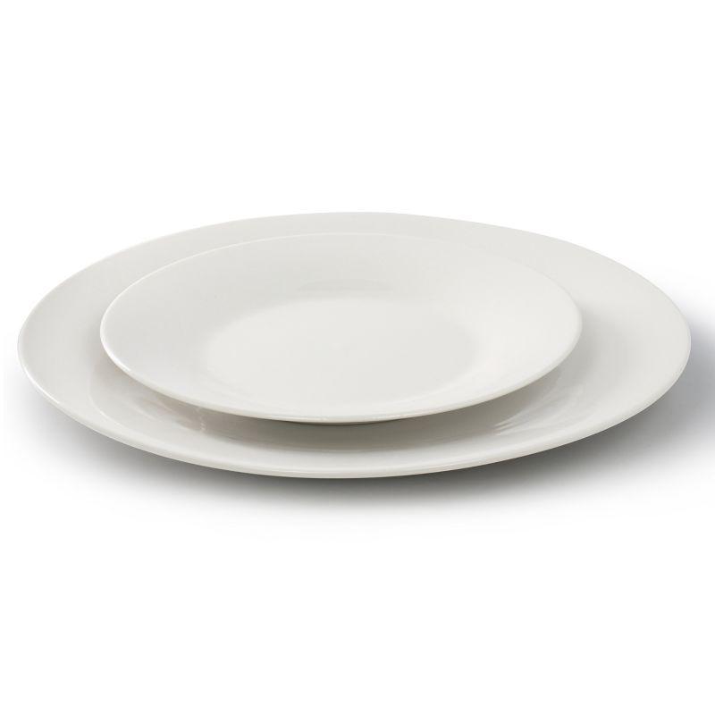 Everyday Round 12-Piece Dinnerware Set, White Porcelain