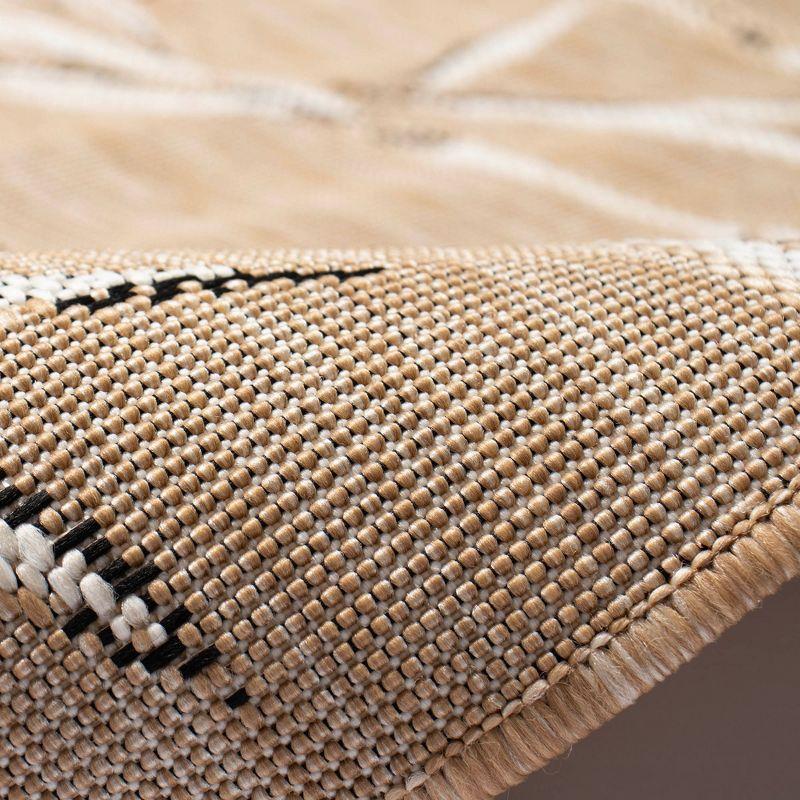 Liora Manne Carmel Bamboo Border Indoor/Outdoor Rug Sand 1'11" x 7'6"