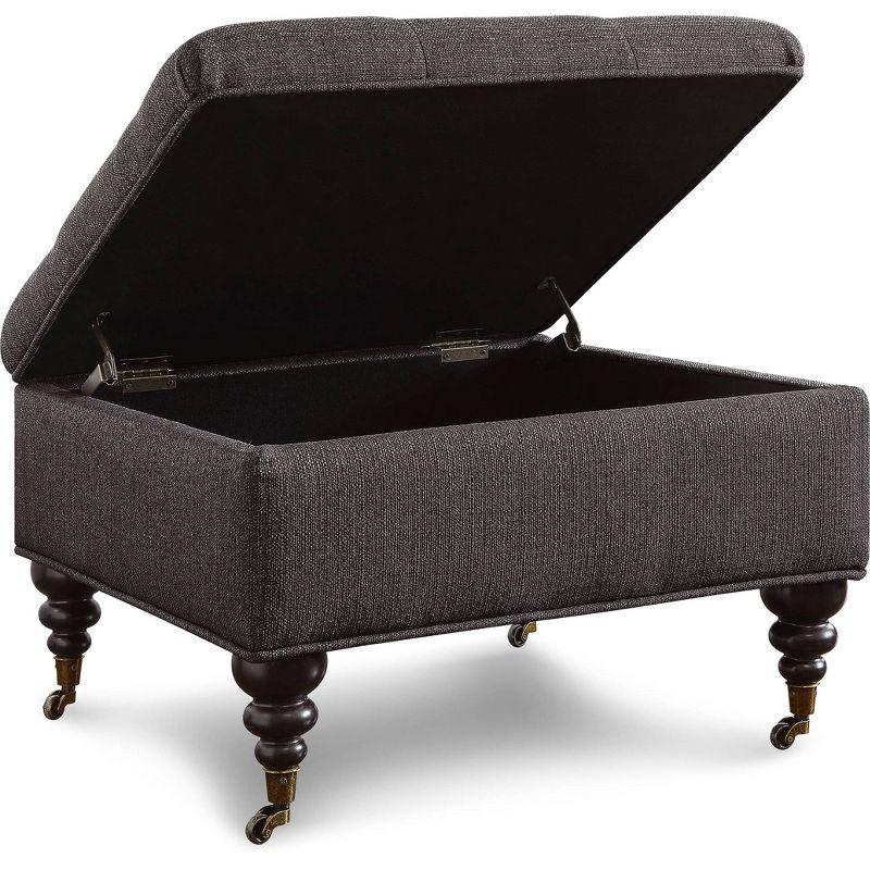 Abbot Square Tufted Ottoman with Storage and Casters - Serta