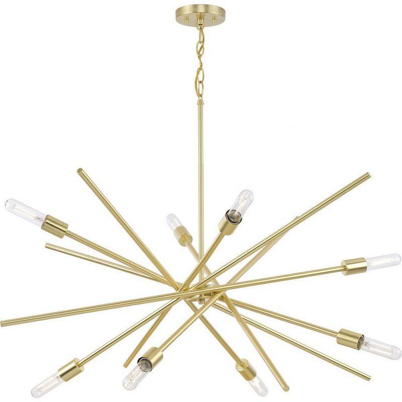 Progress Lighting Astra 8-Light Chandelier, Satin Brass, Steel, Modern, No Shade