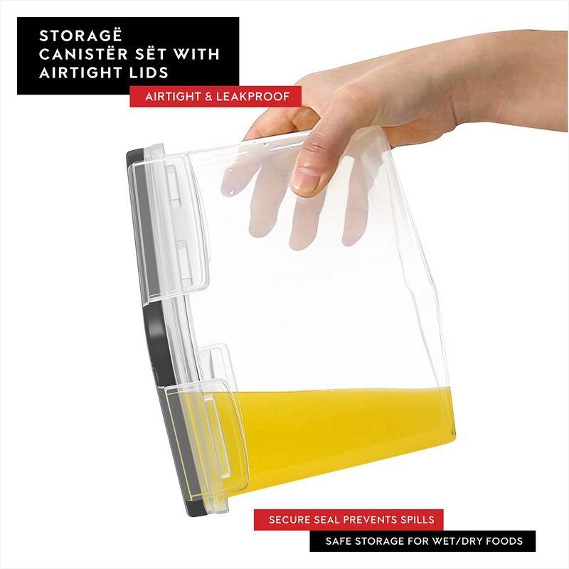 DWËLLZA KITCHEN Airtight BPA Free Plastic Food Storage Container 4 Pieces Set Includes 8 Labels and Marker