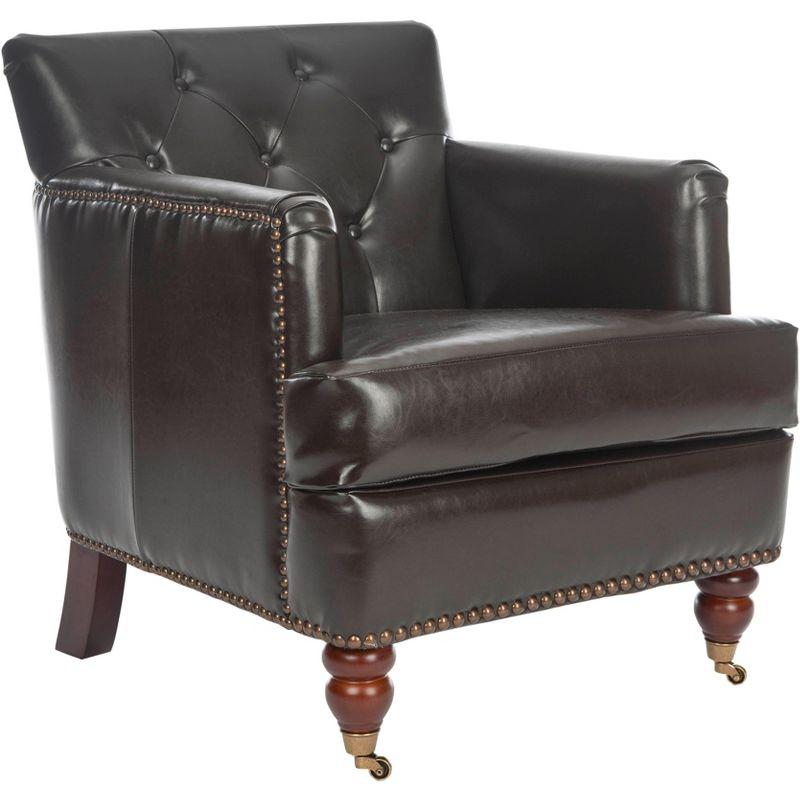 Colin Chair - HUD8212 - Brown/Leather - Safavieh